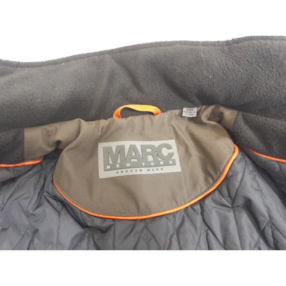 Marc New York Jacket Mens XXL‎ Brown Quilted Lined Full Zip Utility Coat